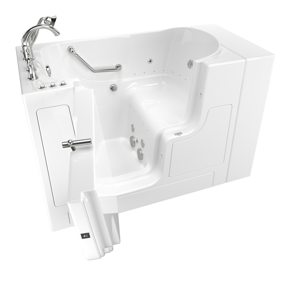 Gelcoat Value Series 30 x 52-Inch Walk-in Tub With Combination Air Spa and Whirlpool Systems - Left-Hand Drain With Faucet